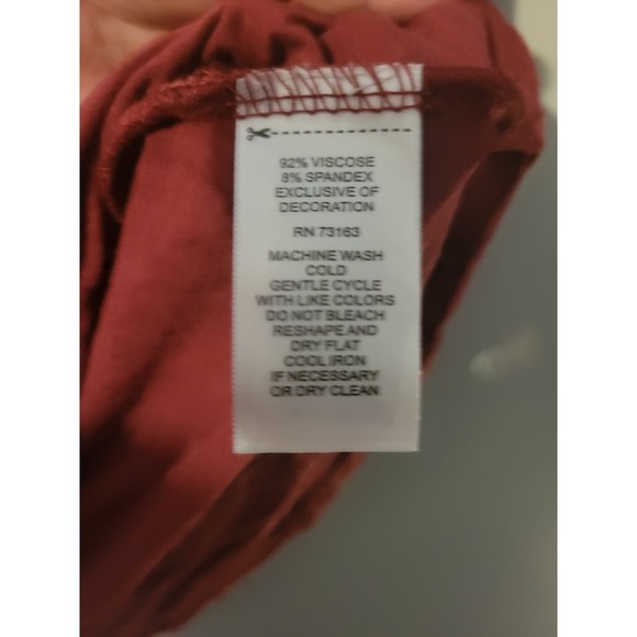 Cupio Burgundy Embroidered 3/4 Sleeve Tunic Top Size M - Picture 5 of 5